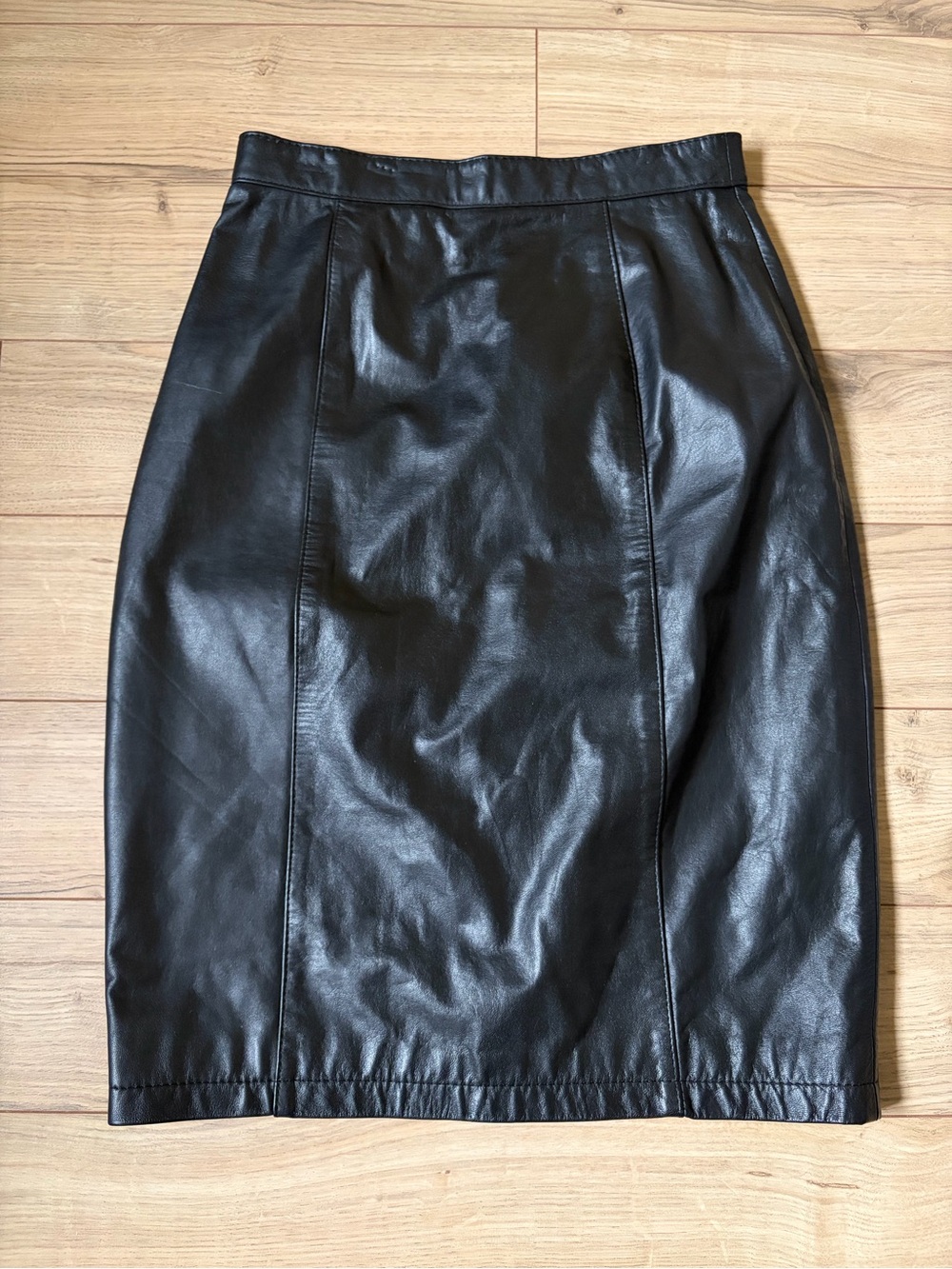 Women’s Vintage Black Leather Pencil Skirt size 7/8